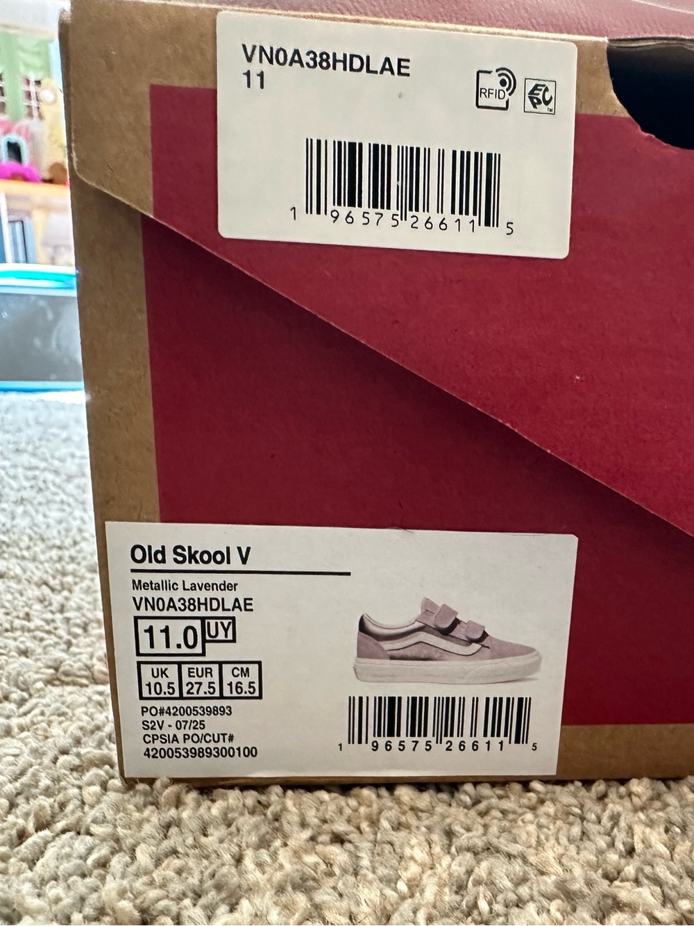 Vans NIB toddler/little kids 11 Velcro sneakers
